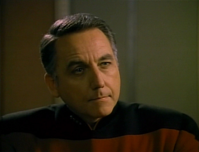 Actor Bob Gunton as Captain Benjamin Maxwell of the USS Phoenix (TNG: The Wounded).